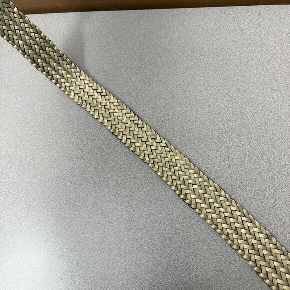 Chicos Woven Leather Belt Womens Gold Gem Buckle Embellished Bead Boho Wrap 52" - Picture 4 of 6